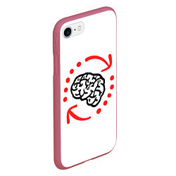 Чехол iPhone 7/8 матовый Мозг долго загружает, цвет: 3D-малиновый — фото 2