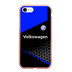 Чехол iPhone 7/8 матовый Фольцваген - blue uniform, цвет: 3D-светло-розовый