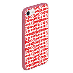 Чехол iPhone 7/8 матовый Красно-белый батик, цвет: 3D-малиновый — фото 2