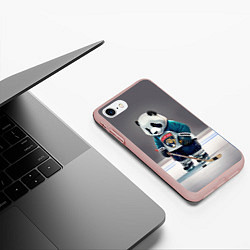 Чехол iPhone 7/8 матовый Panda striker of the Florida Panthers, цвет: 3D-светло-розовый — фото 2