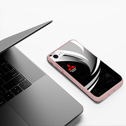 Чехол iPhone 7/8 матовый Митсубиси - строгие оттенки, цвет: 3D-светло-розовый — фото 2