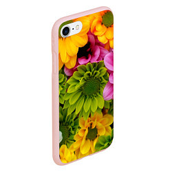 Чехол iPhone 7/8 матовый Паттерн цветочный, цвет: 3D-светло-розовый — фото 2