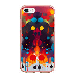 Чехол iPhone 7/8 матовый Mirrow colorful blots - abstraction - vogue, цвет: 3D-светло-розовый