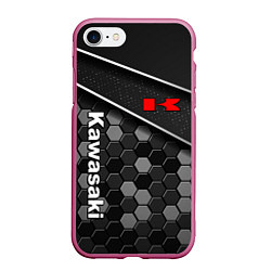 Чехол iPhone 7/8 матовый Kawasaki - технологическая, цвет: 3D-малиновый