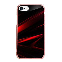 Чехол iPhone 7/8 матовый Black and red, цвет: 3D-светло-розовый