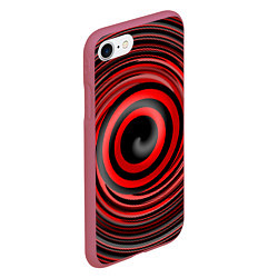 Чехол iPhone 7/8 матовый Красно-черный вихрь, цвет: 3D-малиновый — фото 2