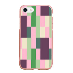Чехол iPhone 7/8 матовый Прямоугольный блочный паттерн, цвет: 3D-светло-розовый