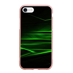 Чехол iPhone 7/8 матовый Green lines abstract