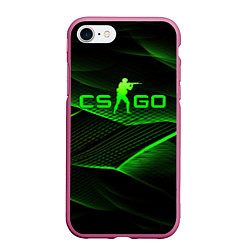 Чехол iPhone 7/8 матовый CSGO green abstract lines