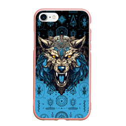 Чехол iPhone 7/8 матовый Скандинавский волк Фенрир, цвет: 3D-светло-розовый