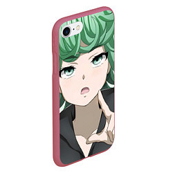 Чехол iPhone 7/8 матовый One Punch Man Тацумаки, цвет: 3D-малиновый — фото 2