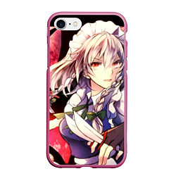 Чехол iPhone 7/8 матовый Touhou Project Сакуя Izayoi, цвет: 3D-малиновый