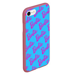 Чехол iPhone 7/8 матовый Barbie pattern, цвет: 3D-малиновый — фото 2