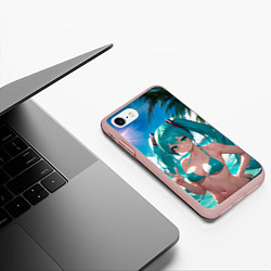 Чехол iPhone 7/8 матовый Хацуне Мику, цвет: 3D-светло-розовый — фото 2