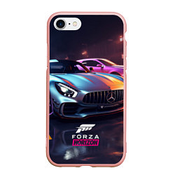 Чехол iPhone 7/8 матовый Forza Horizon street racing, цвет: 3D-светло-розовый