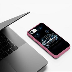 Чехол iPhone 7/8 матовый Mercedes Benz, цвет: 3D-малиновый — фото 2