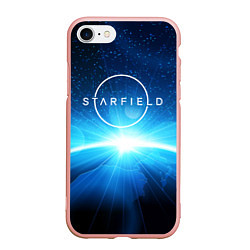 Чехол iPhone 7/8 матовый Logo Starfield space, цвет: 3D-светло-розовый