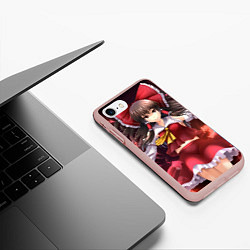 Чехол iPhone 7/8 матовый Touhou Project Рейму, цвет: 3D-светло-розовый — фото 2