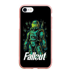 Чехол iPhone 7/8 матовый Fallout poster style, цвет: 3D-светло-розовый