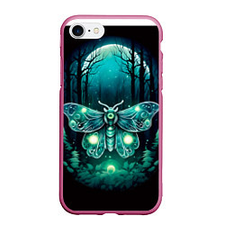 Чехол iPhone 7/8 матовый Призрачный мотылек, цвет: 3D-малиновый