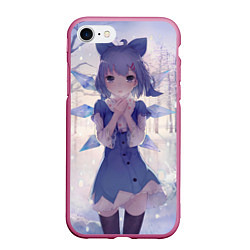 Чехол iPhone 7/8 матовый Touhou Project Cirno Тируно, цвет: 3D-малиновый