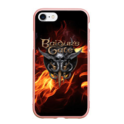 Чехол iPhone 7/8 матовый Baldurs Gate 3 fire, цвет: 3D-светло-розовый