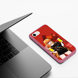 Чехол iPhone 7/8 матовый Ева 02 - пивняшка Аска Лэнгли, цвет: 3D-малиновый — фото 2