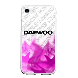 Чехол iPhone 7/8 матовый Daewoo pro racing: символ сверху, цвет: 3D-белый