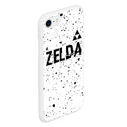 Чехол iPhone 7/8 матовый Zelda glitch на светлом фоне: символ сверху, цвет: 3D-белый — фото 2