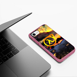 Чехол iPhone 7/8 матовый Half-life maps, цвет: 3D-малиновый — фото 2