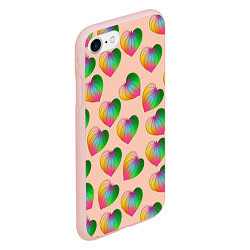 Чехол iPhone 7/8 матовый Цветной листик, цвет: 3D-светло-розовый — фото 2