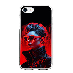 Чехол iPhone 7/8 матовый Cyberpunk girl, цвет: 3D-белый