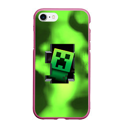 Чехол iPhone 7/8 матовый Creeper acid, цвет: 3D-малиновый