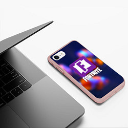 Чехол iPhone 7/8 матовый Epic game fortnite, цвет: 3D-светло-розовый — фото 2