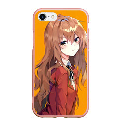 Чехол iPhone 7/8 матовый Toradora Тайга Айсака, цвет: 3D-светло-розовый