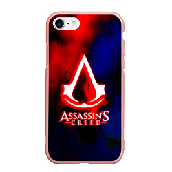 Чехол iPhone 7/8 матовый Assassins Creed fire, цвет: 3D-светло-розовый