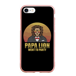 Чехол iPhone 7/8 матовый Папа лев выходит на вечеринку, цвет: 3D-светло-розовый