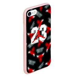 Чехол iPhone 7/8 матовый Basketball jordan logo, цвет: 3D-светло-розовый — фото 2