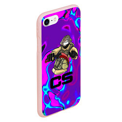 Чехол iPhone 7/8 матовый Cs go neon skin, цвет: 3D-светло-розовый — фото 2