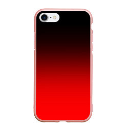 Чехол iPhone 7/8 матовый Градиент: от черного до ярко-красного, цвет: 3D-светло-розовый