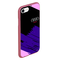 Чехол iPhone 7/8 матовый Audi stripes, цвет: 3D-малиновый — фото 2