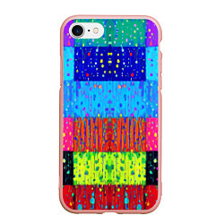 Чехол iPhone 7/8 матовый Геометрическая абстракция - капли дождя, цвет: 3D-светло-розовый