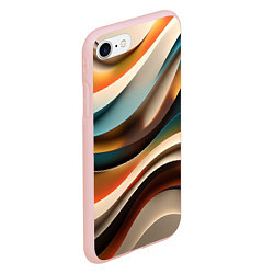 Чехол iPhone 7/8 матовый Волнистая объёмная текстура - нейросеть, цвет: 3D-светло-розовый — фото 2