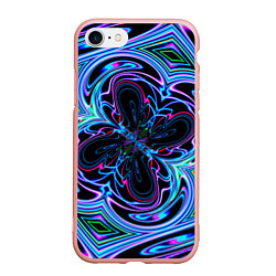 Чехол iPhone 7/8 матовый Абстракция neon, цвет: 3D-светло-розовый