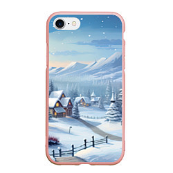 Чехол iPhone 7/8 матовый Зимнее настроение, цвет: 3D-светло-розовый