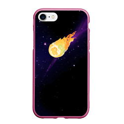 Чехол iPhone 7/8 матовый Магическая комета и обыденный космос, цвет: 3D-малиновый