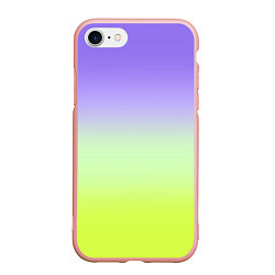 Чехол iPhone 7/8 матовый Фиолетовый мятный и желто-зеленый градиент, цвет: 3D-светло-розовый