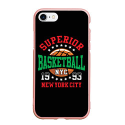 Чехол iPhone 7/8 матовый Superior basketball, цвет: 3D-светло-розовый