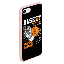 Чехол iPhone 7/8 матовый Basketball New York, цвет: 3D-светло-розовый — фото 2