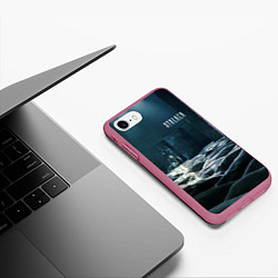 Чехол iPhone 7/8 матовый STALKER Одиночка призрак, цвет: 3D-малиновый — фото 2